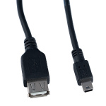 Кабель PERFEO U4201, USB2.0 A розетка - вилка Mini USB,  0.5 м (1/100)