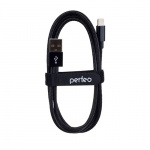 Кабель PERFEO I4303, USB2.0 вилка - вилка 8 PIN (Lightning), 1 м, чёрный (1/100)