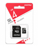 Карта памяти microSD SmartBuy (HC)  4Gb class10  (с адаптером SD) (1/10)