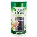 Читсящее средство Perfeo чистящие салфетки "Plastic Clean", для пластиковых поверхностей, в тубе, 100шт. (PF-T/PC-100) (1/12)