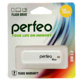 USB2.0 флеш-накопитель PERFEO 64GB C05 White (1/10)