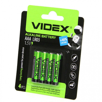 Элементы питания VIDEX LR3/AAA 4 BLISTER CARD (40/720)