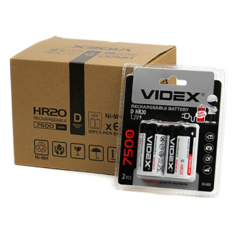 Аккумулятор VIDEX HR20/D 7500mAh 2BL (LSD, низк. саморазряд) (2/12/96)