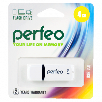 USB2.0 флеш-накопитель PERFEO 64GB C02 White (1/10)