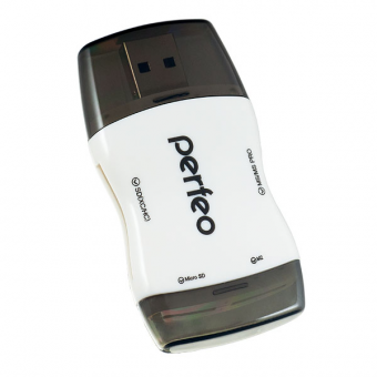 Картридер PERFEO PF-VI-R016 для SD+MicroSD+MS+M2 Black (1/100)