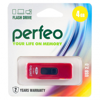 USB2.0 флеш-накопитель PERFEO 16GB S04 Red (1/10)