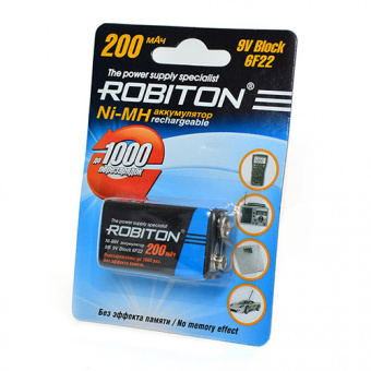 Аккумулятор Robiton 200MH9 крона 200 mAh 1BL (1/25/100)