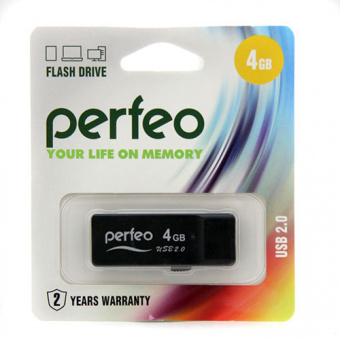 USB2.0 флеш-накопитель PERFEO 8GB R01 Black (1/10)