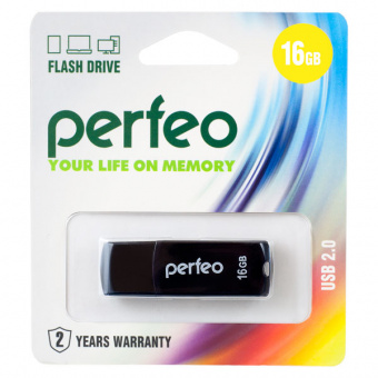 USB2.0 флеш-накопитель PERFEO 32GB C09 Black (1/10)