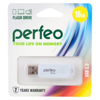 USB2.0 флеш-накопитель PERFEO 32GB C03 White (1/10)