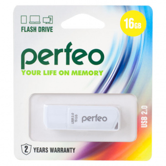 USB2.0 флеш-накопитель PERFEO 32GB C10 White (1/10)