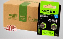 -40% на батарейки VIDEX