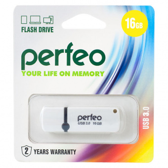 USB3.0 флеш-накопитель PERFEO 16GB C08 White (1/10)
