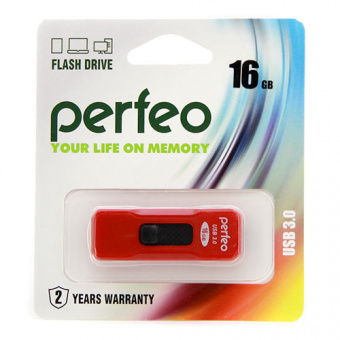 USB3.0 флеш-накопитель PERFEO 16GB S05 Red (1/10)