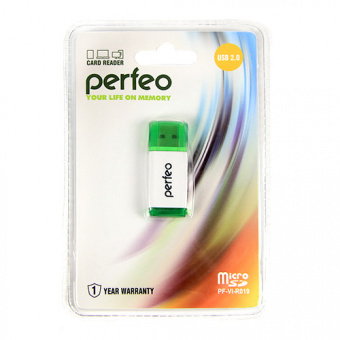 Картридер PERFEO PF-VI-R019 для MicroSD Green (1/100)