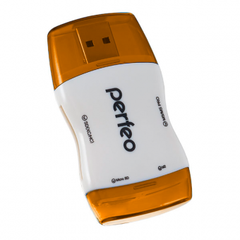 Картридер PERFEO PF-VI-R016 для SD+MicroSD+MS+M2 Orange (1/100)