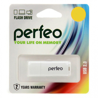 USB2.0 флеш-накопитель PERFEO 4GB C04 White (1/10)