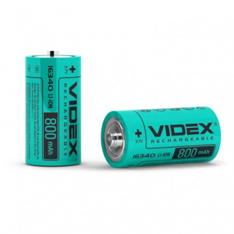 Аккумулятор VIDEX 16340  800mAh bulk/1pcs 3.7V без защиты (1/50/600) 
