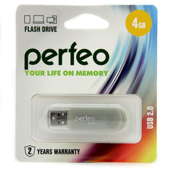 USB2.0 флеш-накопитель PERFEO 32GB C03 Gray (1/10)
