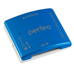 Картридер PERFEO PF-VI-R014 для SD+MicroSD+MS+M2 Blue (1/100)