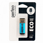 USB2.0 флеш-накопитель PERFEO 8GB E04 Blue economy series (1/10) 