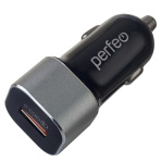 Адаптер USB PERFEO авто I4618 1xUSB QC 3.0 чёрный (1/100)
