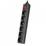 Сетевой фильтр PERFEO POWER+, PF_A4672, 3 метра, 6 гнезд, выключатель, чёрный (PF-PP-6/3,0-B) (1/30)