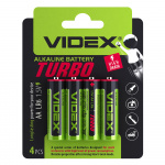 Элементы питания VIDEX LR6/AA TURBO 4 BLISTER CARD (40/720)