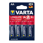 Элементы питания Varta LONGLIFE MAX POWER (max tech) LR6 4BL (4706) (4/80/400)