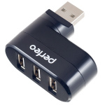USB Разветвитель PERFEO PF-VI-H024, 3 Port Black (1/100)