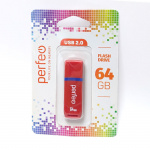 USB2.0 флеш-накопитель PERFEO 64GB C11 Red (1/10)