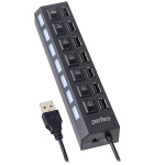 USB Разветвитель PERFEO PF-H033, 7 Port Black (PF_C3223) (1/100)