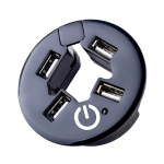 USB Разветвитель PERFEO PF-H029, 4 Port Black (PF_C3219) (1/200)