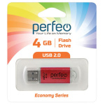 USB2.0 флеш-накопитель PERFEO 4GB E01 Red economy series (1/10)