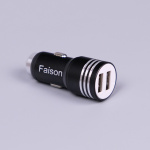 Адаптер USB Faison авто FZ4B 2xUSB 1.0A/2.4A чёрный QC 2.0 (1/100)
