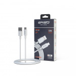Кабель EPILSO EPD-C1005, USB-A вилка - USB-C вилка,  1 м, 60Вт, белый (1/100)