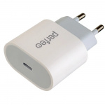 Зарядное устройство USB PERFEO сетевой I4635 1xType-C, 20W, белый (1/48)