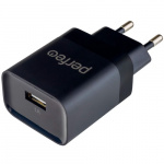 Адаптер USB PERFEO сетевой I4627 1xUSB 1.0A чёрный (1/50)