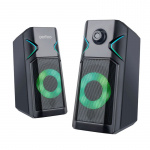 Колонки 2.0 PERFEO PF_B3376, "DISCO" USB, мощность 2х3 Вт (RMS), RGB подсветка 7 режимов, черный (1/10)