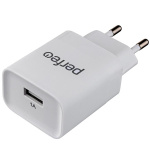 Адаптер USB PERFEO сетевой I4629 1xUSB 1.0A белый (1/50) 