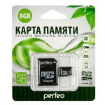 Карта памяти microSD PERFEO (HC)  8Gb class10 (с адаптером SD) (1/10)