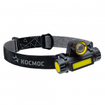 Фонарь КОСМОС KocH103WLith (налобный, 1LEDx3W+1COBx3W, 1x1200mAh, 5В (USB), пластик, IPX4)  (1/24)