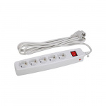 Сетевой фильтр ЭРА SF-5es-4m-W c заземл.,со шт.,с выкл., с защитой, 5гн., 4м, 10А, белый (1/20)