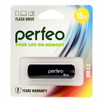 USB2.0 флеш-накопитель PERFEO 16GB C05 Black (1/10)
