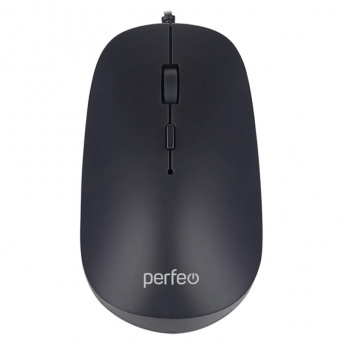 Мышь проводная PERFEO PF_B4895 "WAIST", 4 кн, DPI 800-1600, USB, чёрная (1/100)