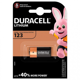 Элементы питания DURACELL CR123 1BL ULTRA (1/10/50)