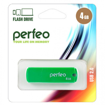 USB2.0 флеш-накопитель PERFEO 4GB C05 Green (1/10)