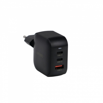 Зарядное устройство USB EPILSO EPD-PA225 65Вт GaN (USB-C x2, USB-A) чёрный (1/40)