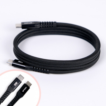 Кабель EPILSO EPD-C1045, USB-С вилка - USB-C вилка,  1 м, 60Вт, чёрный (магнитный) (1/100)