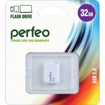 USB2.0 флеш-накопитель PERFEO 32GB M03 White (1/10) 